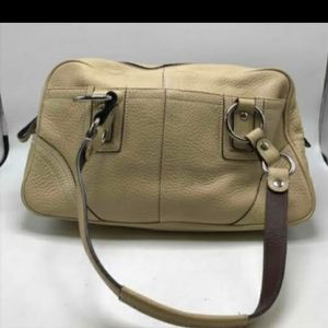 Coach Cream Hamilton Pebble Collection Satchel Bag 10725